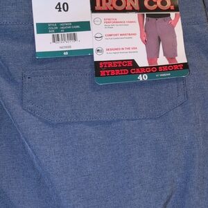 Iron Co. Men's Blue Hybrid Cargo Shorts